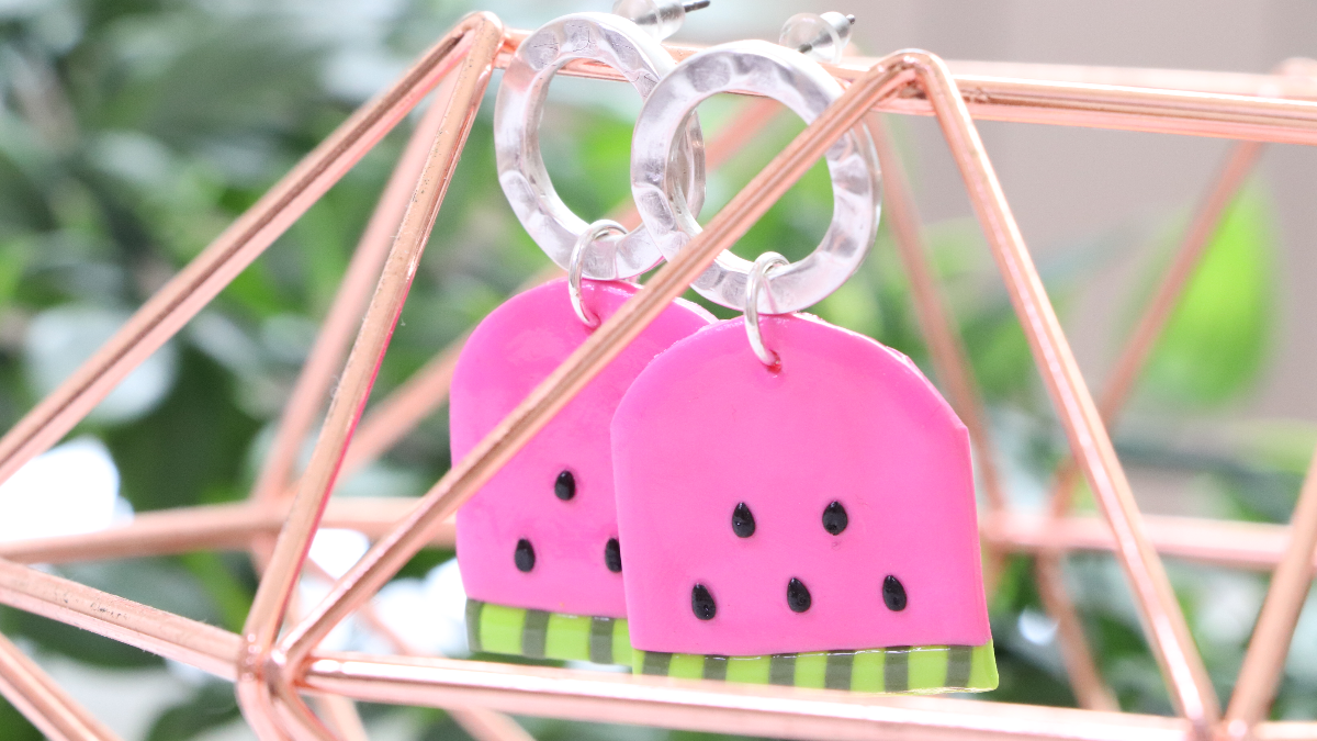 Schema  Watermelon earrings made of polymer clay