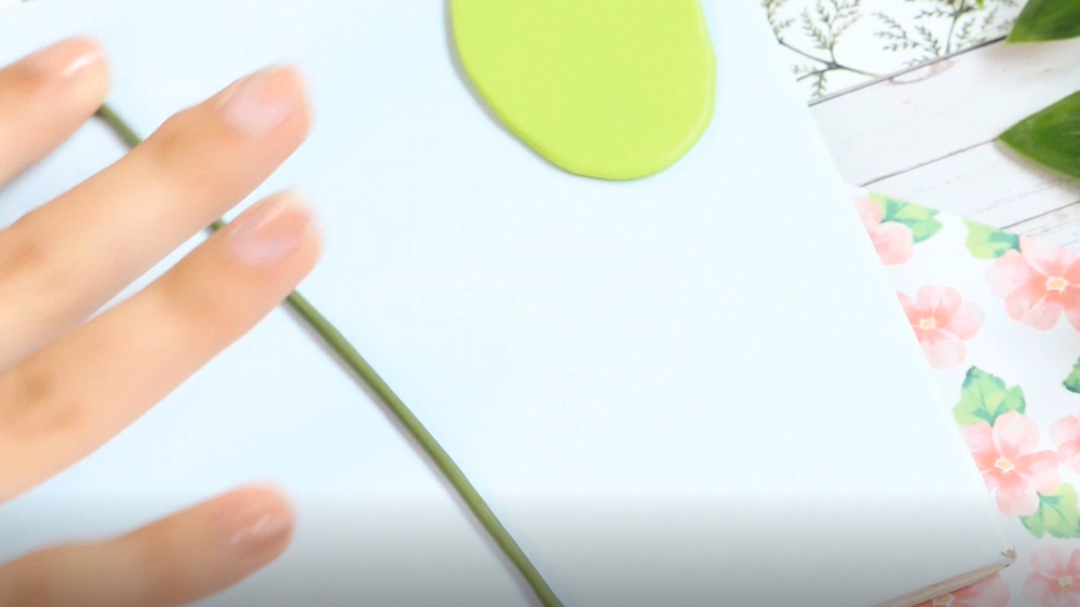 Watermelon earrings made of polymer clay : Step 4