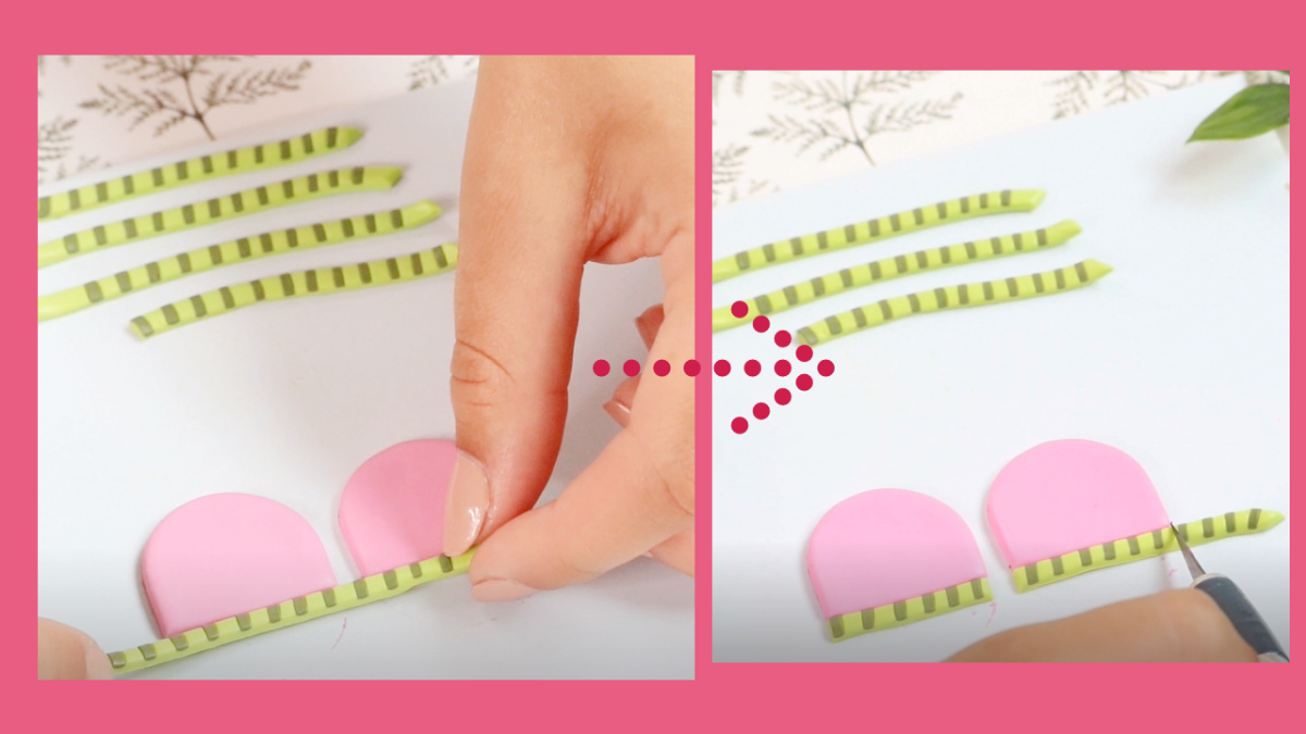 Watermelon earrings made of polymer clay : Step 10