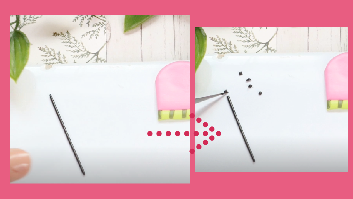 Watermelon earrings made of polymer clay : Step 12