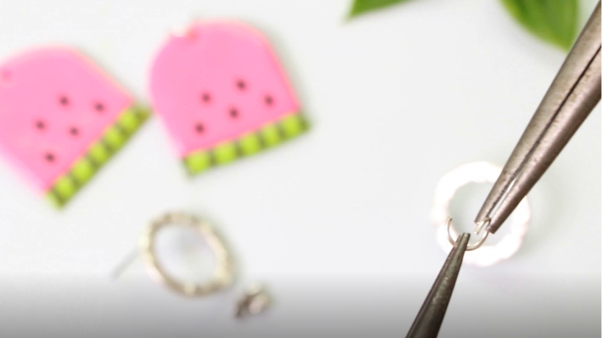 Watermelon earrings made of polymer clay : Step 17