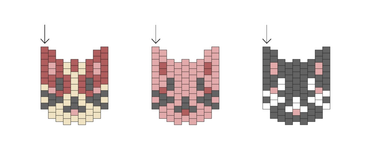 Schema  Weaving pattern Brick Stitch Child with beads Hama Mini