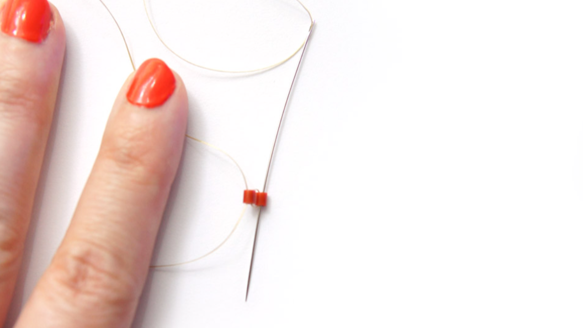 Weaving pattern Brick Stitch Child with beads Hama Mini : Step 3