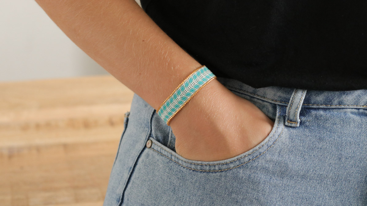 Schema Miyuki weaving bracelet Mississippi turquoise Schema Miyuki weaving bracelet Mississippi turquoise