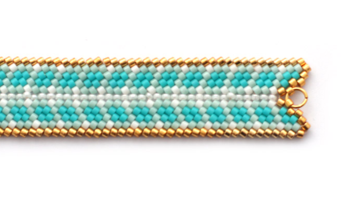 Miyuki weaving bracelet Mississippi turquoise : Step 11 Miyuki weaving bracelet Mississippi turquoise : Step 11