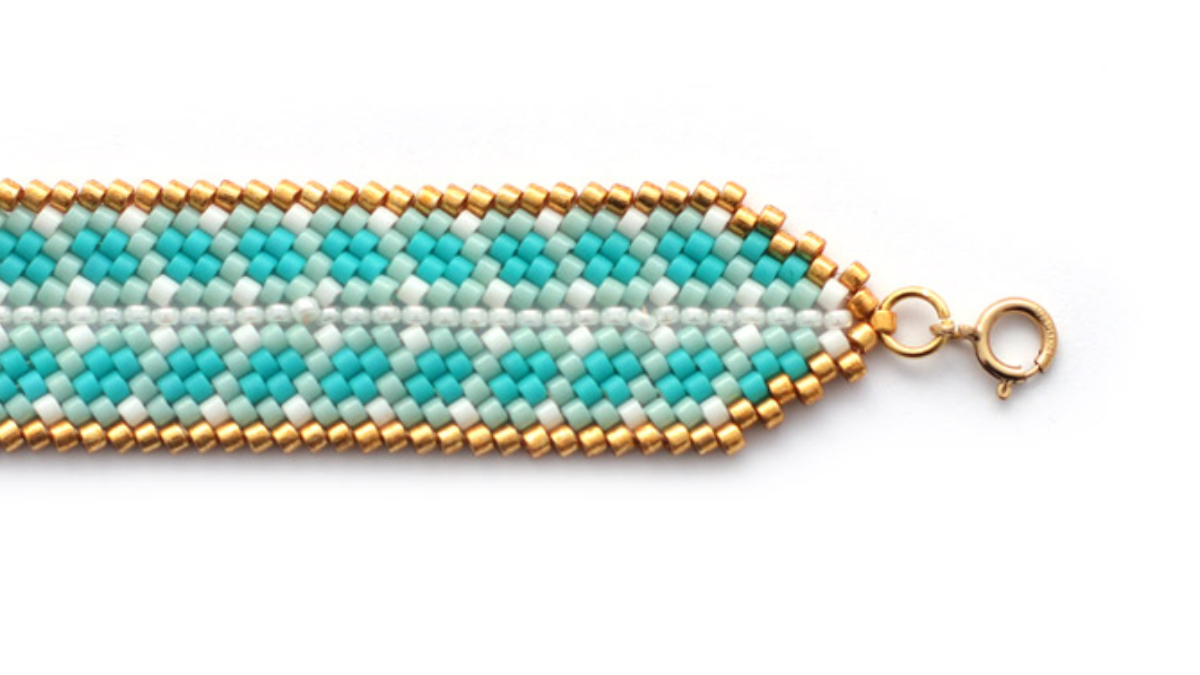Miyuki weaving bracelet Mississippi turquoise : Step 12 Miyuki weaving bracelet Mississippi turquoise : Step 12