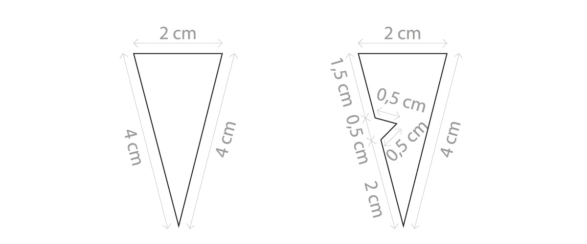 Schema  Asymmetrical earrings made of brass and EFColor overglaze powders