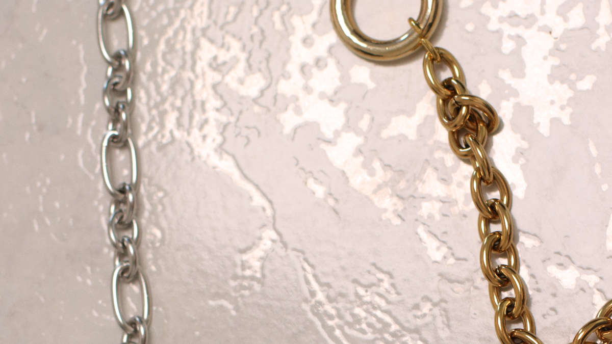 Silver and gold link handbag chain : Step 4 Silver and gold link handbag chain : Step 4