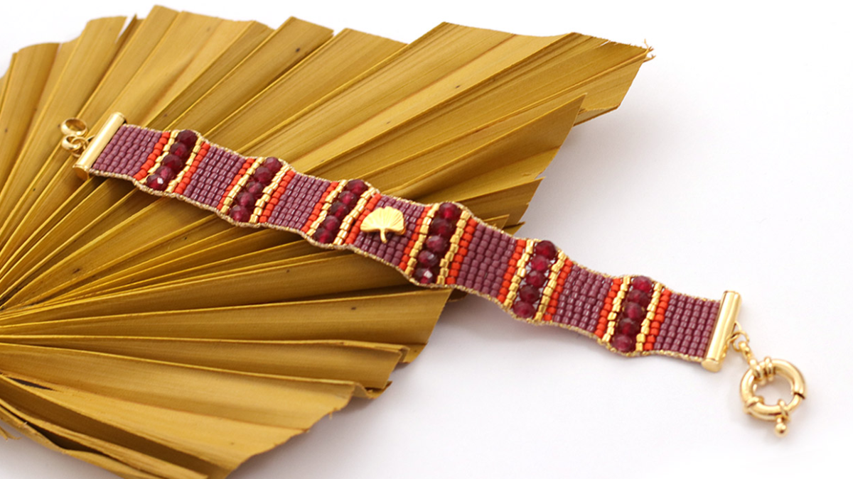 Schema  Miyuki bracelet weaving grid on gemstone loom