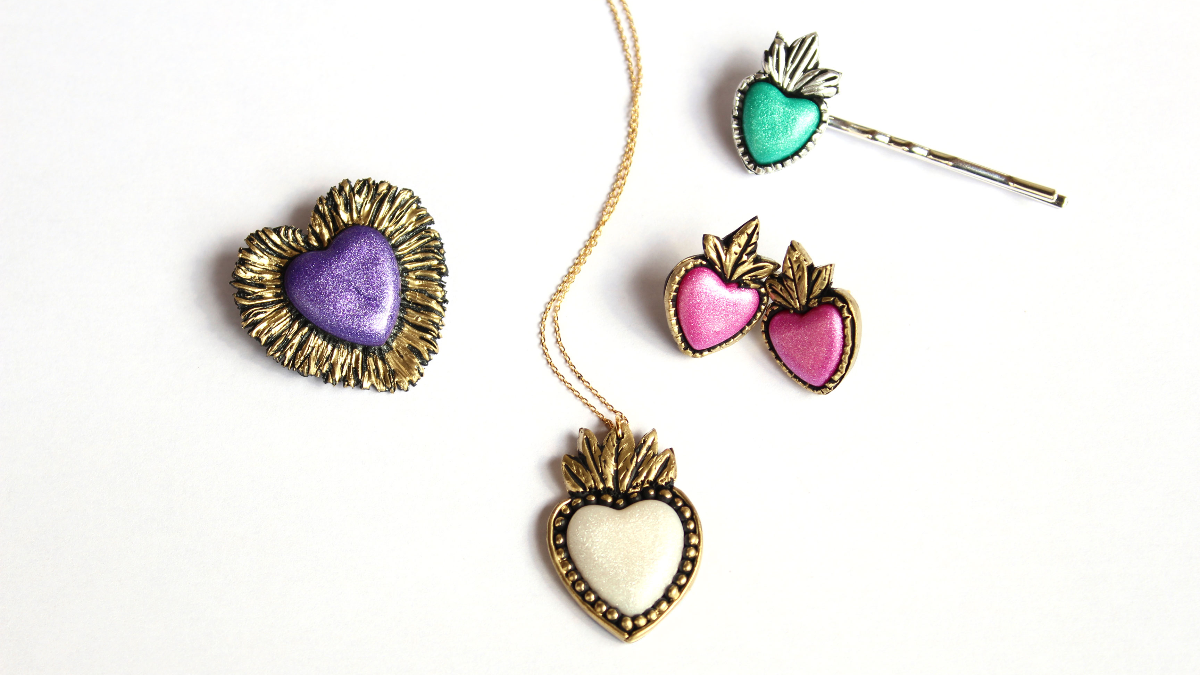 Ex-voto jewels in polymer clay