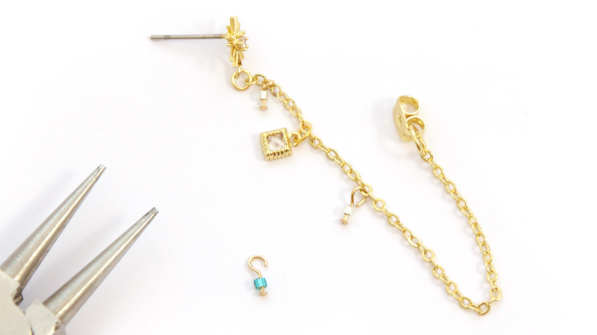 DIY Rhinestone Chain Charm Earrings : Step 1 DIY Rhinestone Chain Charm Earrings : Step 1