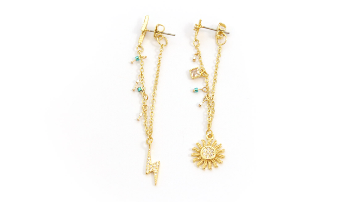 DIY Rhinestone Chain Charm Earrings : Step 2 DIY Rhinestone Chain Charm Earrings : Step 2