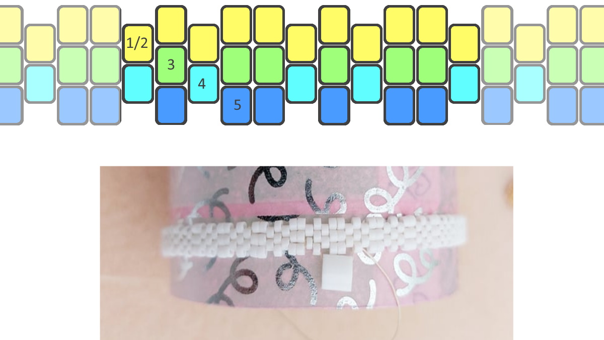 So Chic Bangle bracelet with Miyuki seed beads and Tila : Step 1