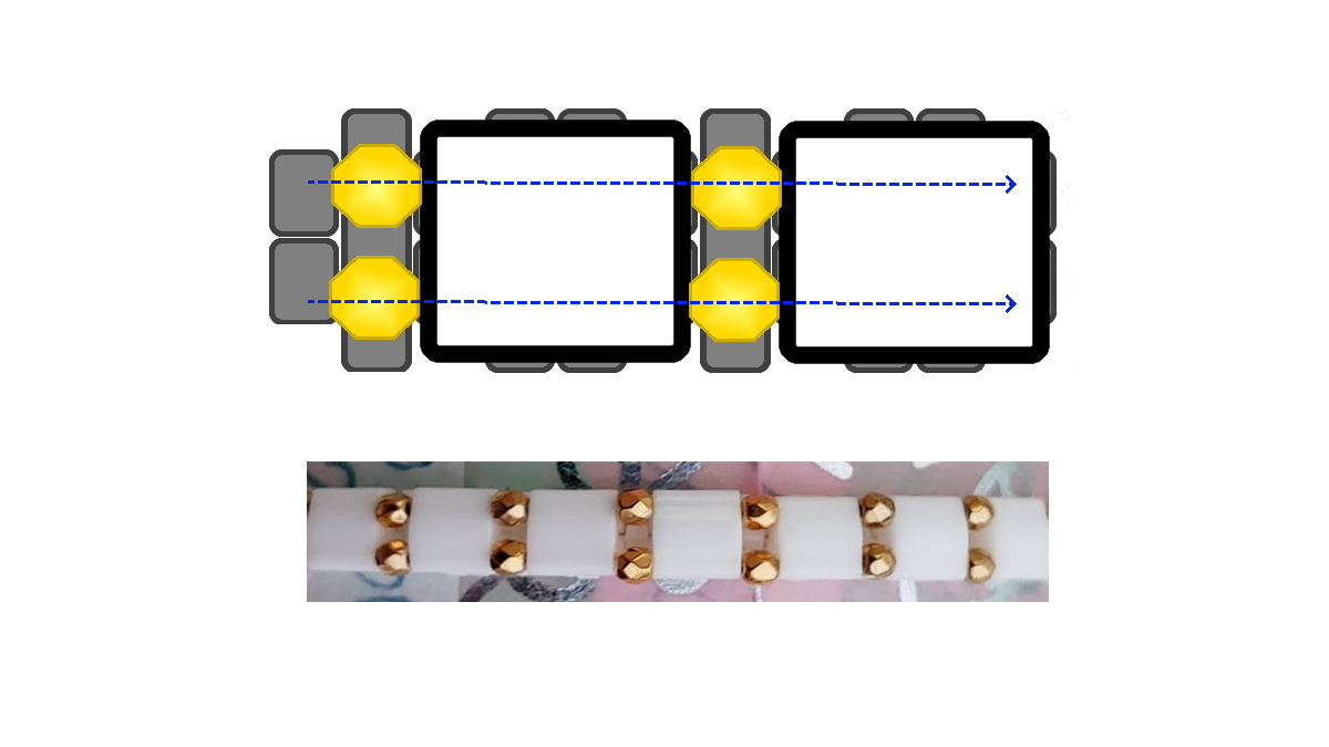 So Chic Bangle bracelet with Miyuki seed beads and Tila : Step 4