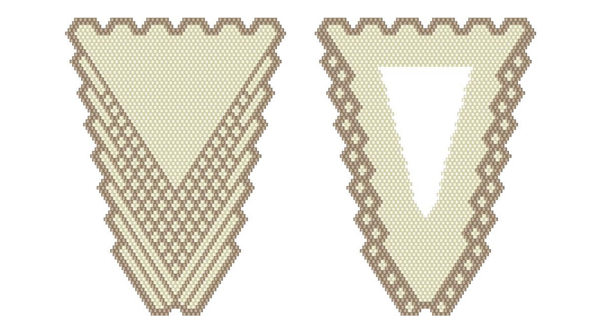 Schema  Brick stitch sewing scissors case with Miyuki Delicas 11/0 beads