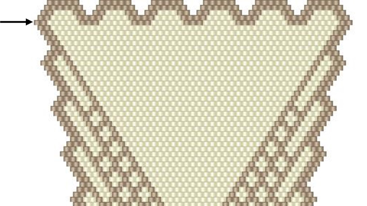 Brick stitch sewing scissors case with Miyuki Delicas 11/0 beads : Step 1