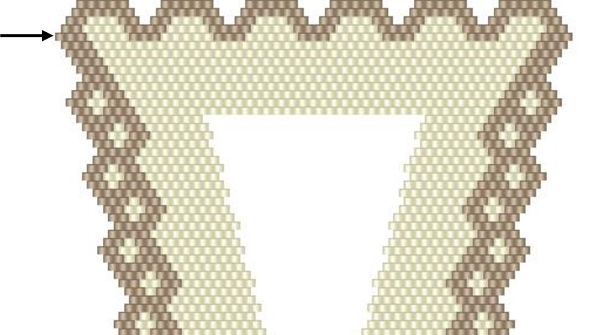 Brick stitch sewing scissors case with Miyuki Delicas 11/0 beads : Step 2