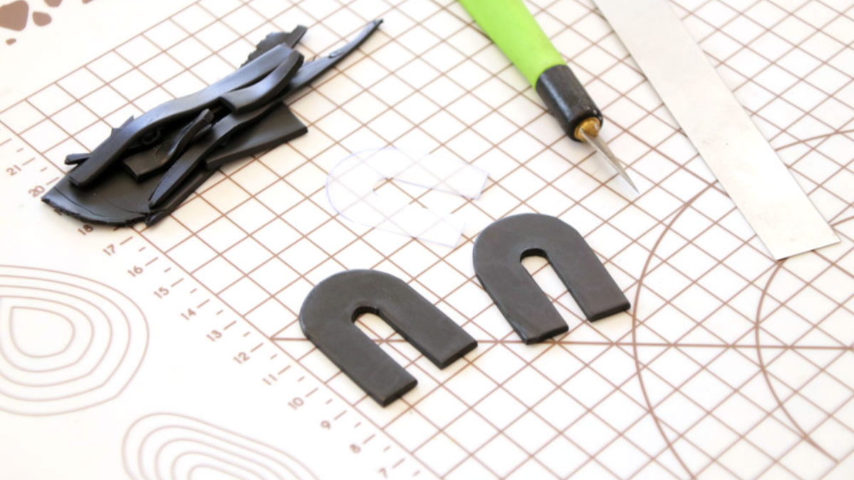 Earrings polymeric technique slab : Step 3 Earrings polymeric technique slab : Step 3