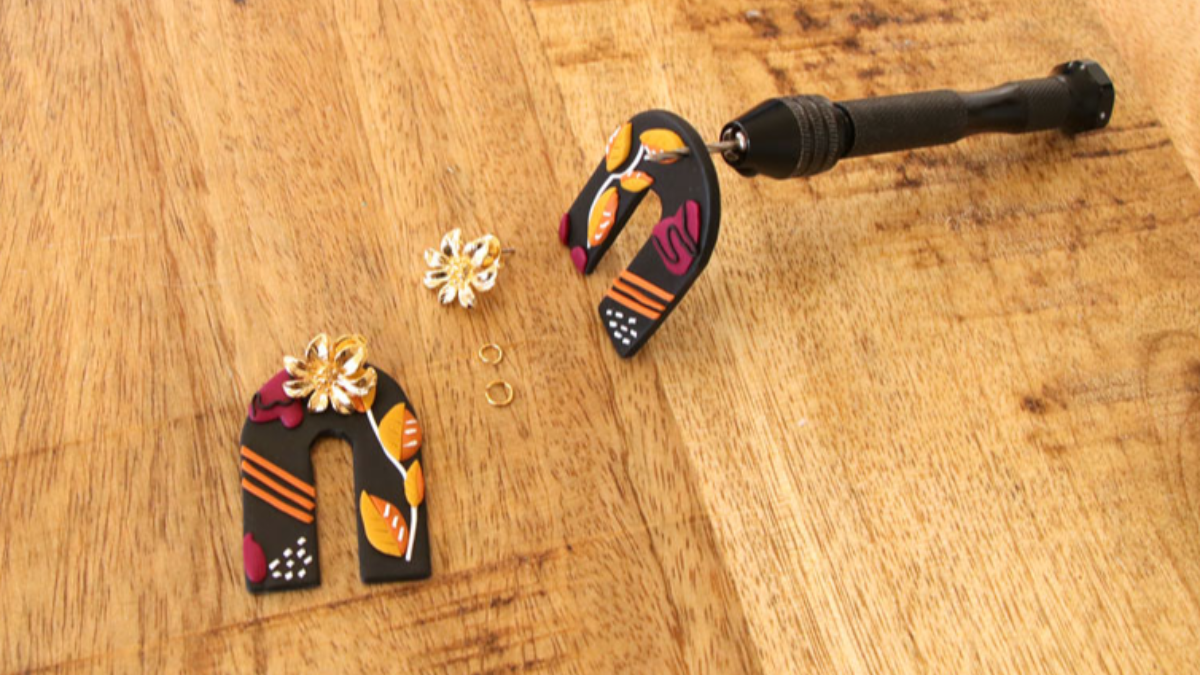 Earrings polymeric technique slab : Step 10 Earrings polymeric technique slab : Step 10