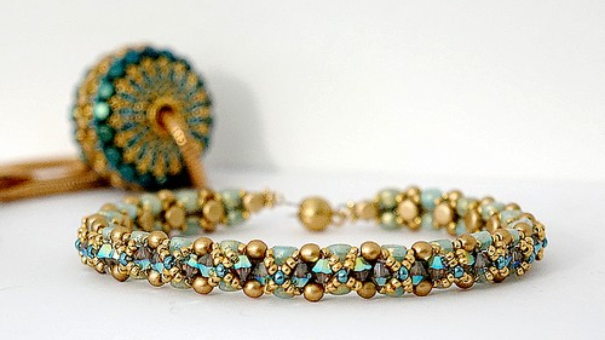 Prince's bracelet with Kalos beads by Puca and PureCrystal spinning tops