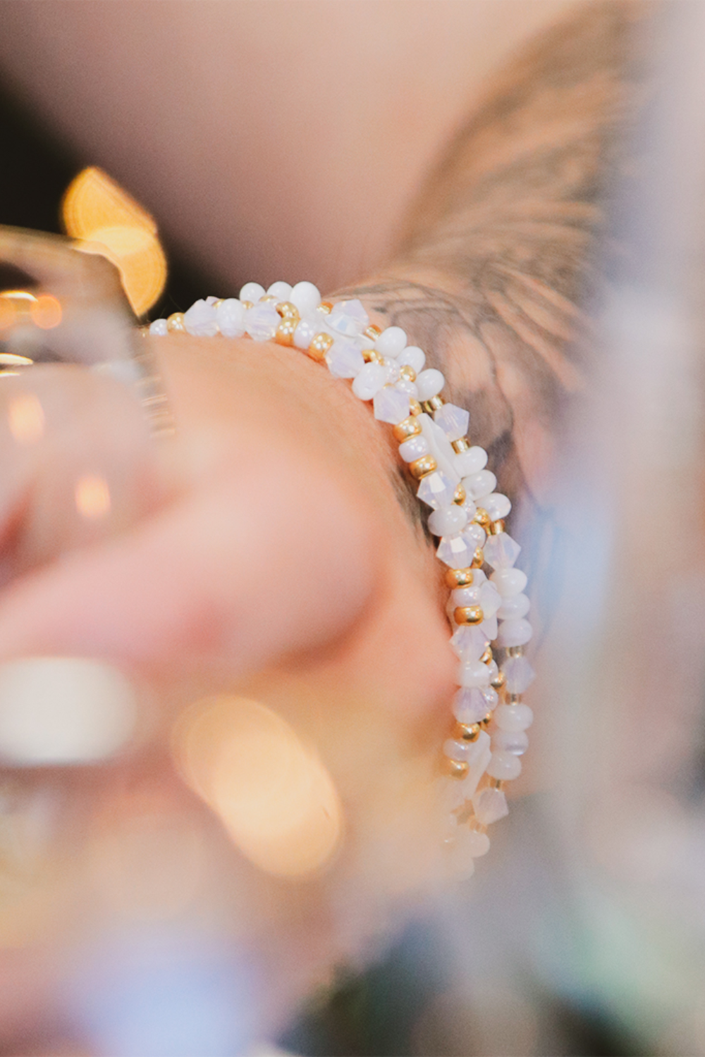 Schema Mother of pearl and Pure Crystal Multi-Row Bracelet Schema Mother of pearl and Pure Crystal Multi-Row Bracelet