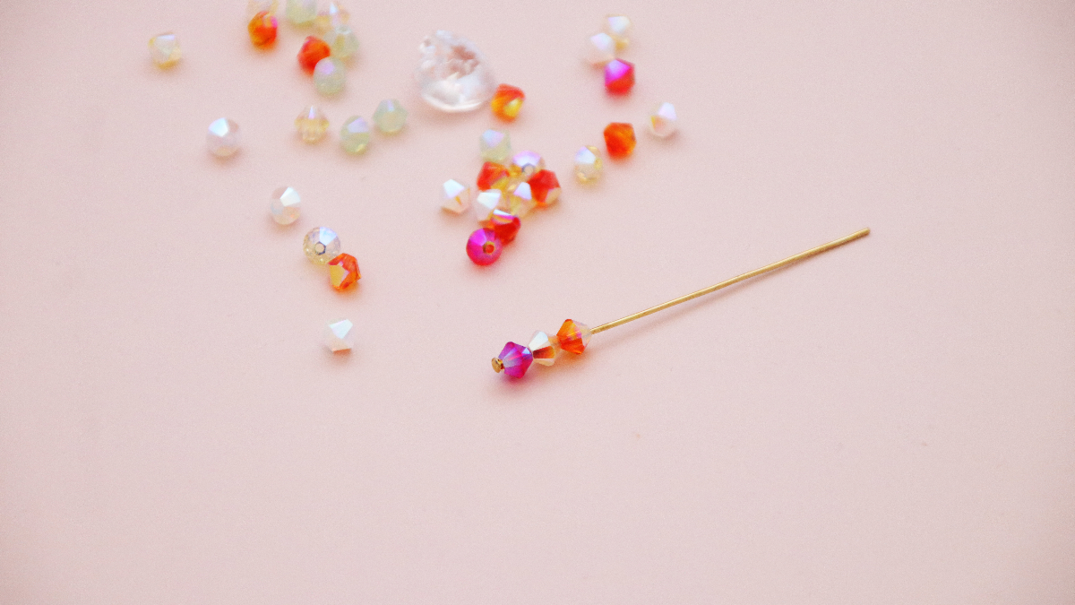 LOVE heart and link chain earrings PureCrystal : Step 1