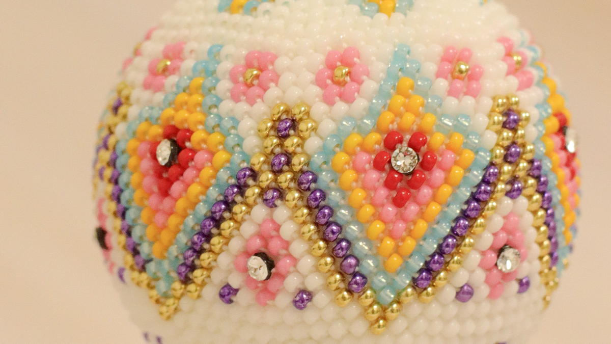 Schema Miyuki beads and PureCrystal mesh Christmas bauble Schema Miyuki beads and PureCrystal mesh Christmas bauble