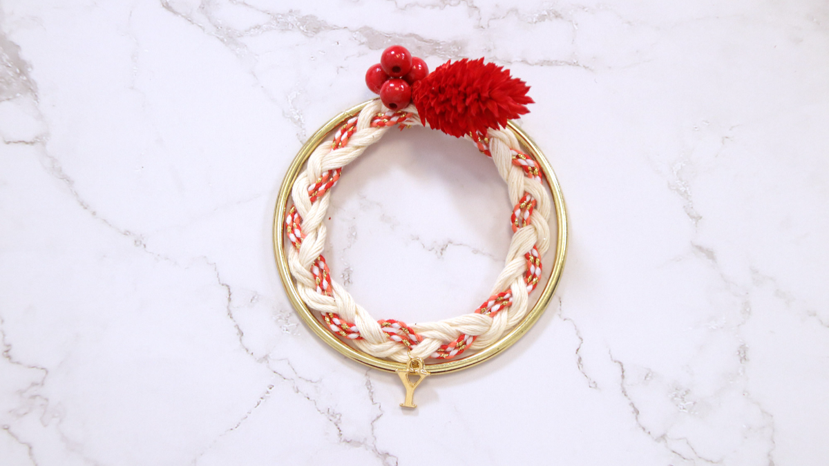 DIY Easy Deco Christmas Wreath Rope Bookmark : Step 9