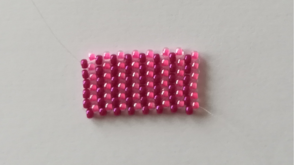 DIY Cuff with abstract herringbone weave and peyote in Miyuki beads 11/0 : Step 8