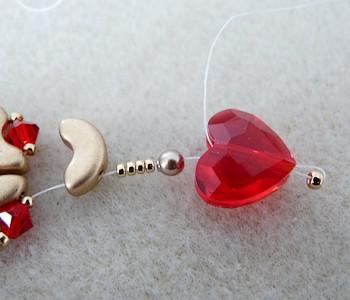 Earrings in Arcos® beads and PureCrystal beads by Puca® : Step 23