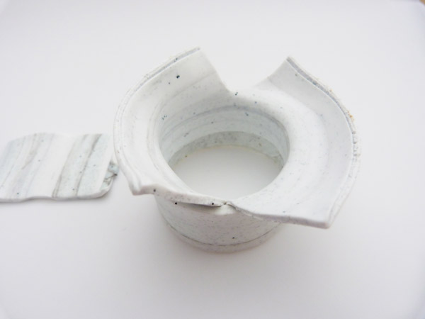 Eggshell in polymer clay imitation marble : Step 6