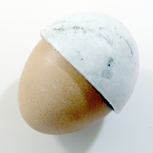Eggshell in polymer clay imitation marble : Step 10