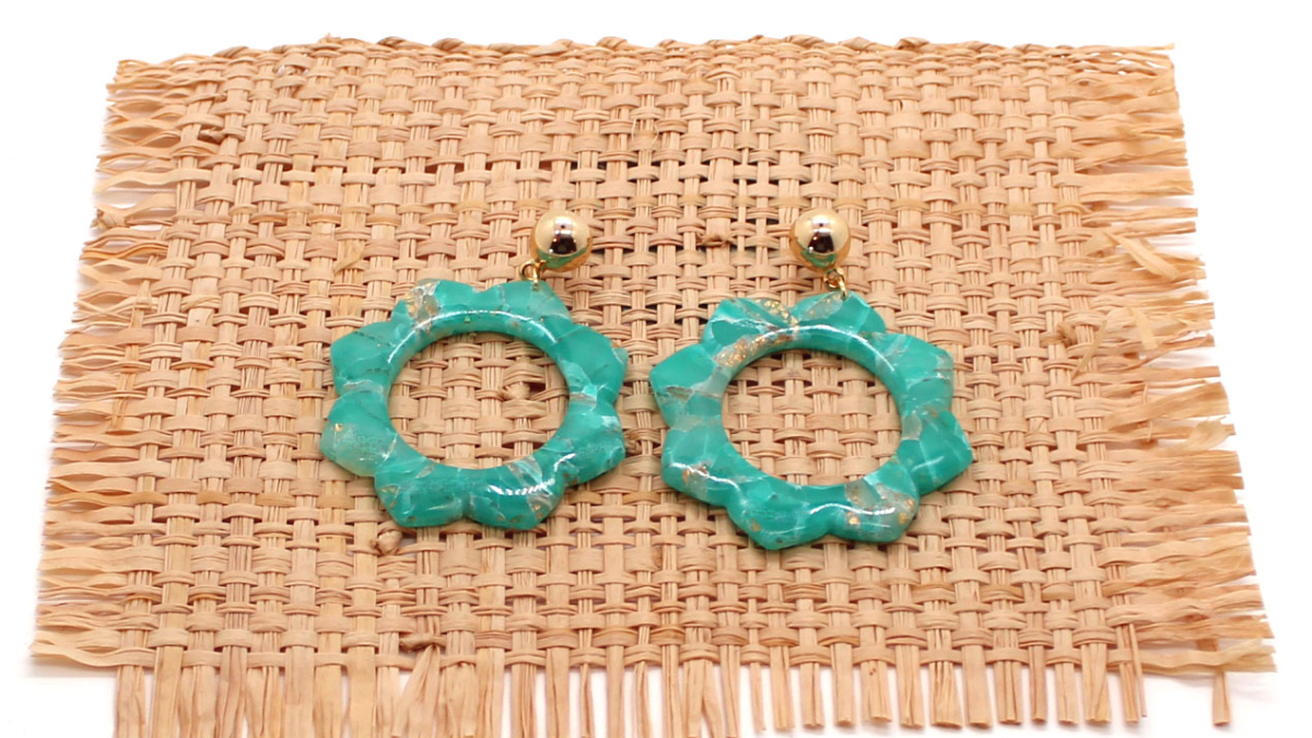 Schema  Polymer clay mandala earrings with stone effect