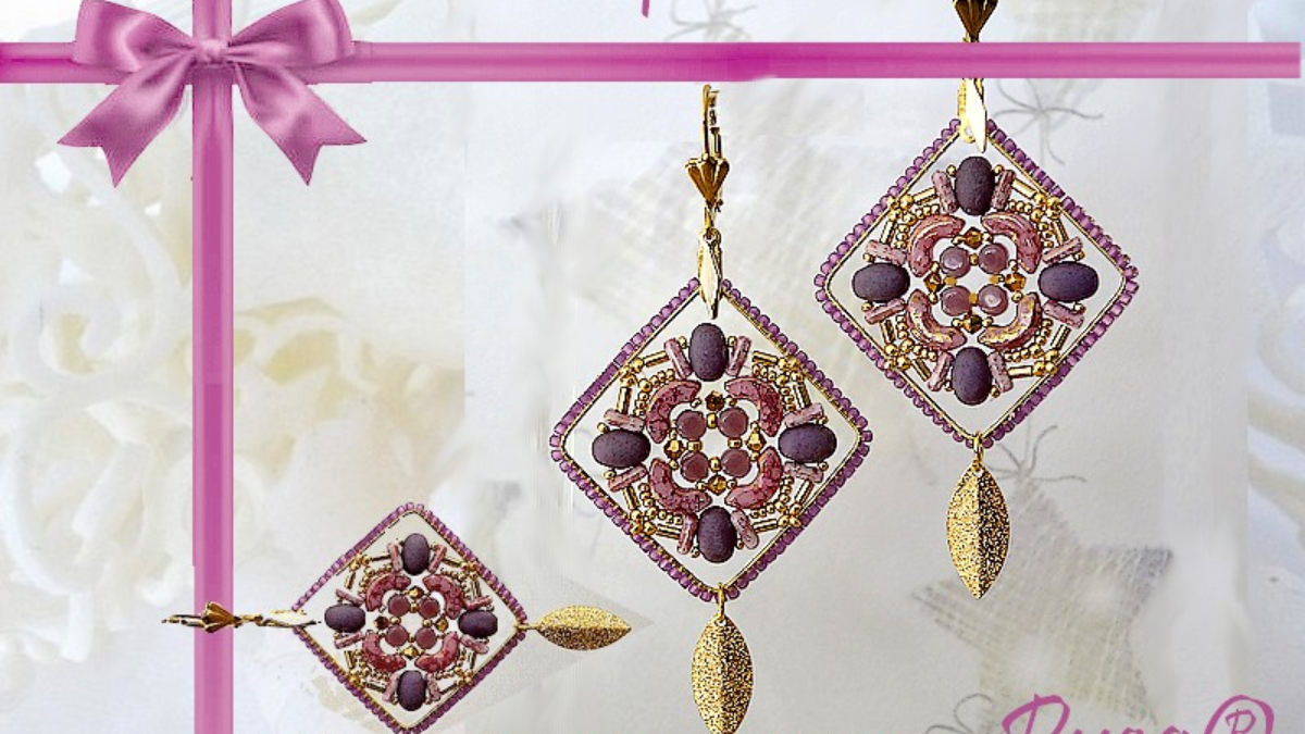 tuto DIY Earrings "Juilia" with Kalos, Samos, Piros and Arcos beads