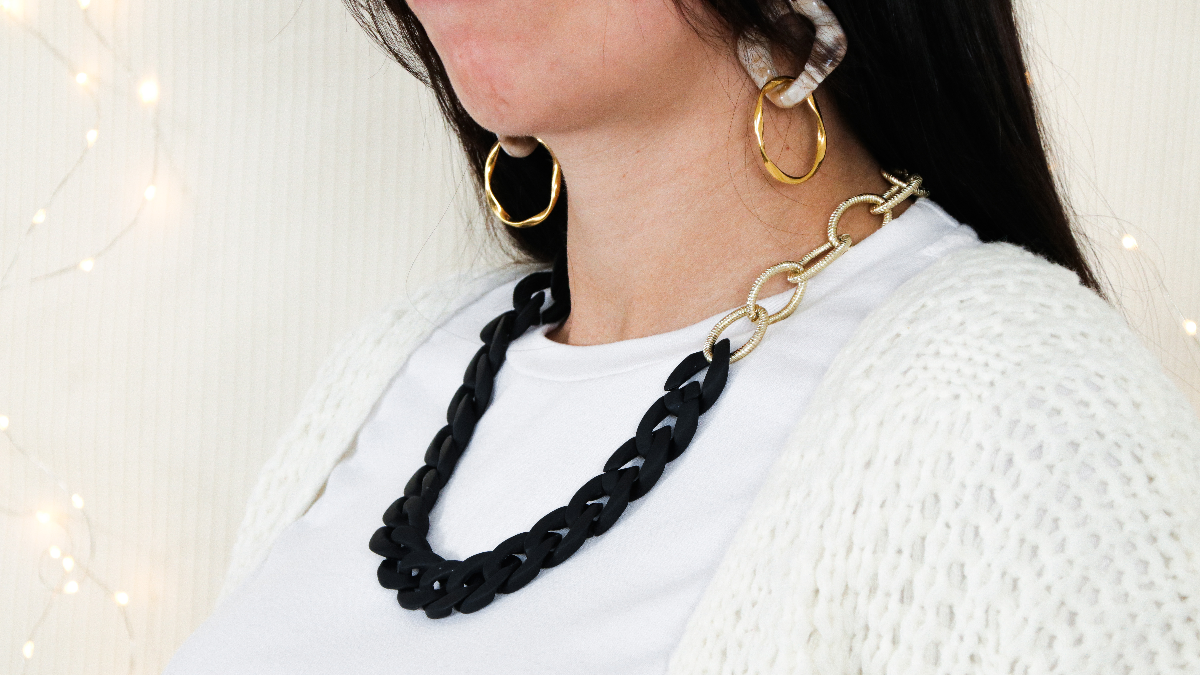 Schema  DIY necklace with big link, chain and buoy clasp