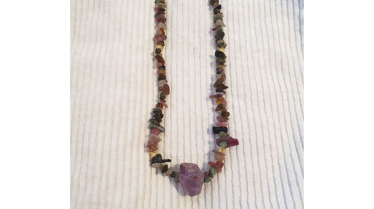 DIY Jewelry Bohemian chic multi-row necklace with natural stone beads : Step 1