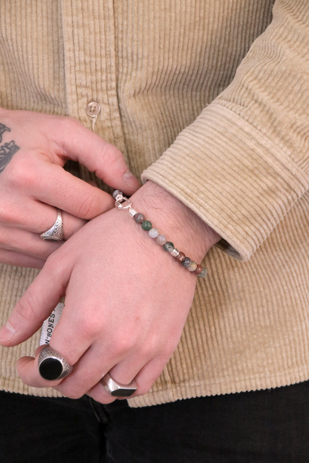 Schema  Duo of gemstones and silver 925 bracelets