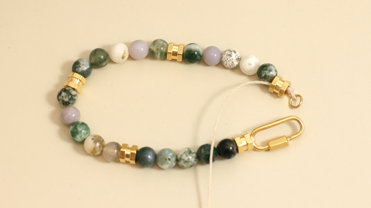 Duo of gemstones and silver 925 bracelets : Step 3