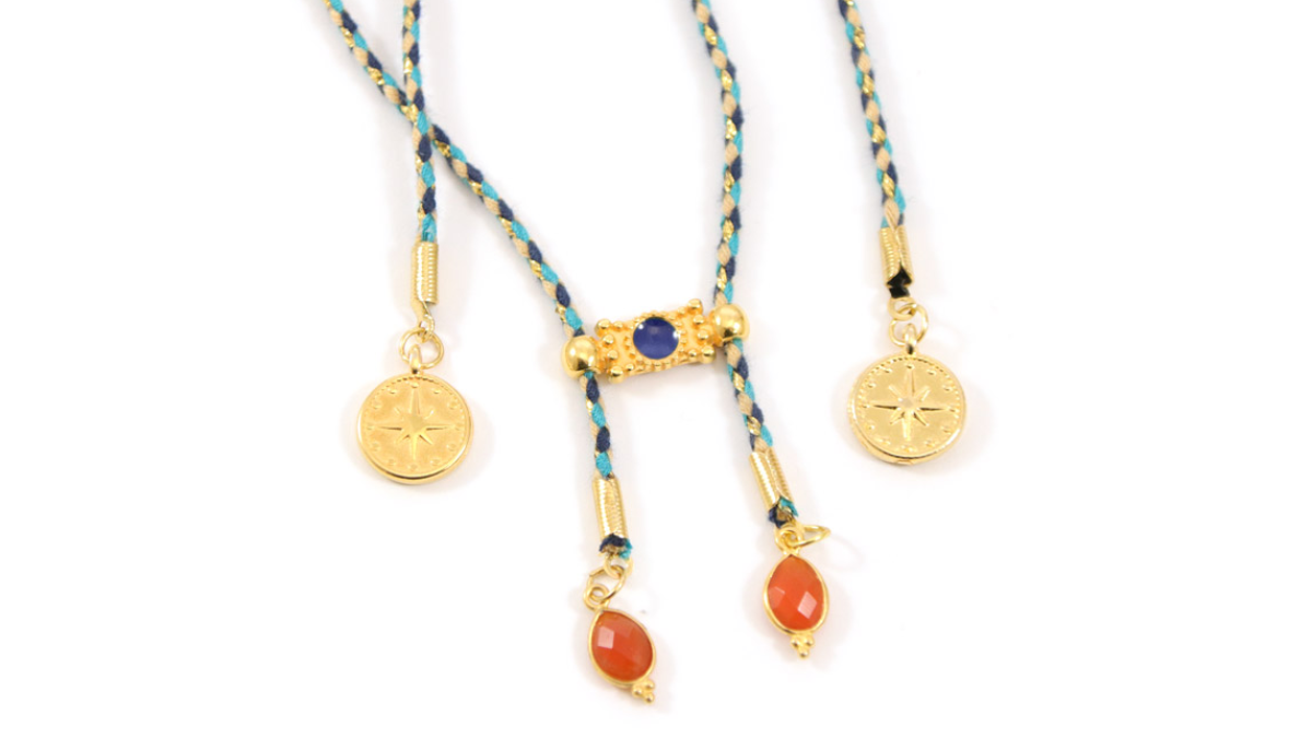 Stacking of bohemian chic necklaces with gemstones and charms : Step 4 Stacking of bohemian chic necklaces with gemstones and charms : Step 4