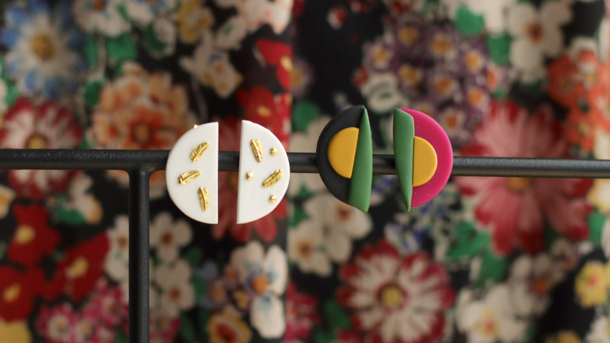 Geometric polymer earrings