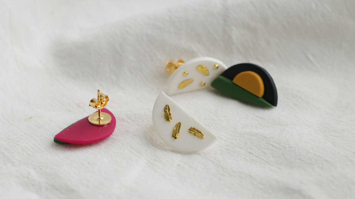 Schema  Geometric polymer earrings