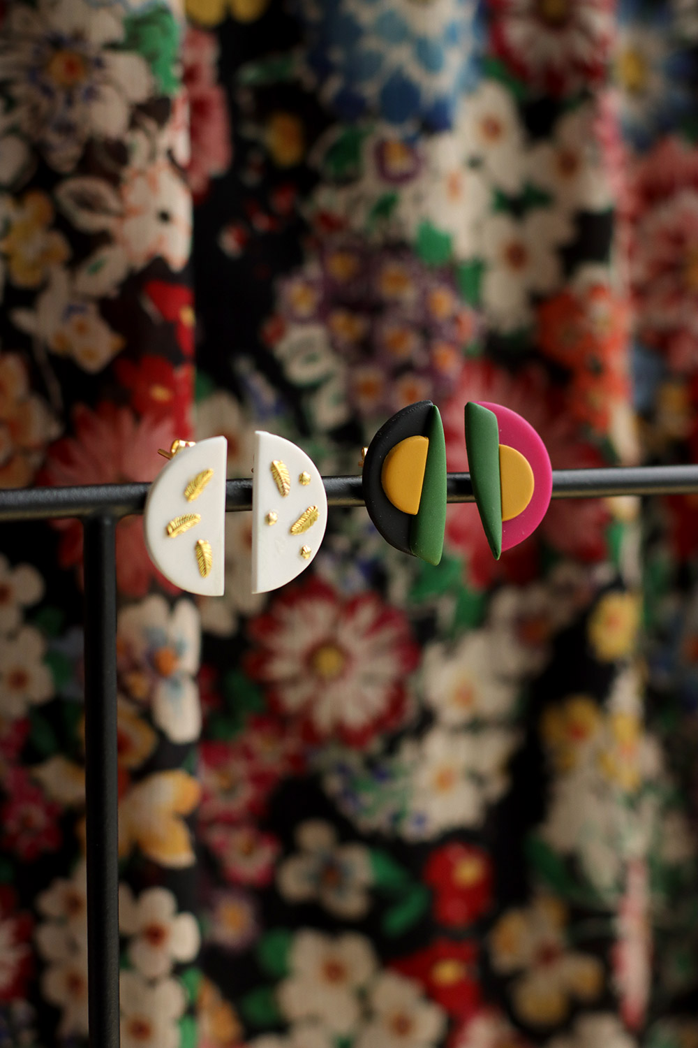 Geometric polymer earrings