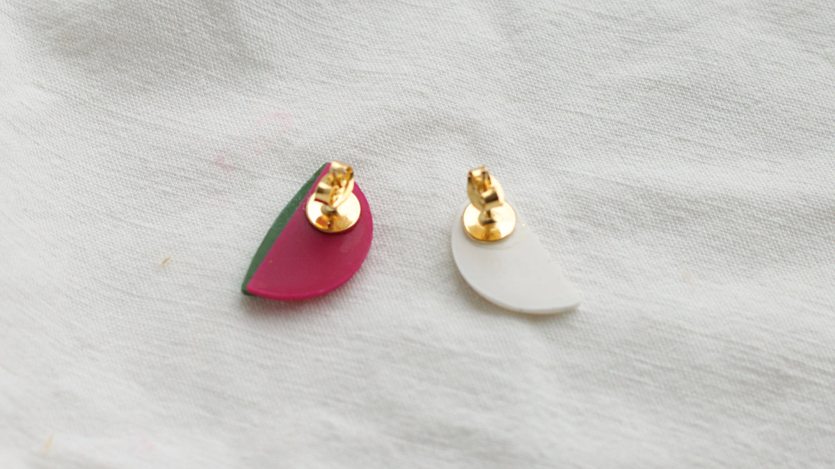 Geometric polymer earrings : Step 5