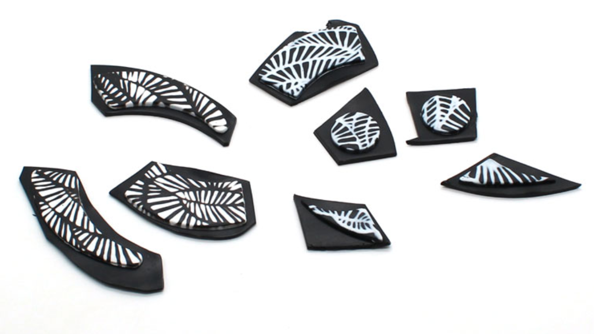 Necklaces with the polymeric technique of mokumé : Step 8 Necklaces with the polymeric technique of mokumé : Step 8