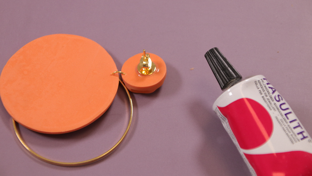 Pastel polymer clay XL earrings : Step 5