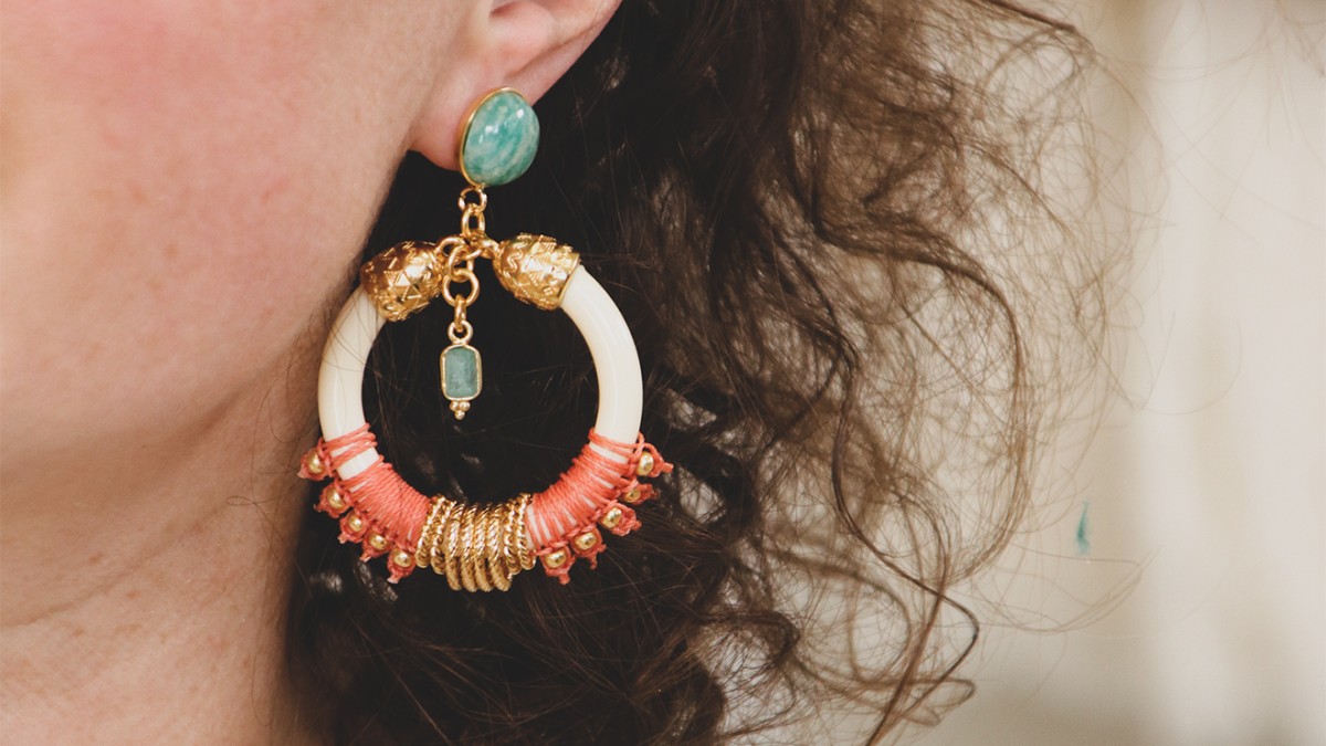 Schema Micro macrame amazonite earrings Schema Micro macrame amazonite earrings