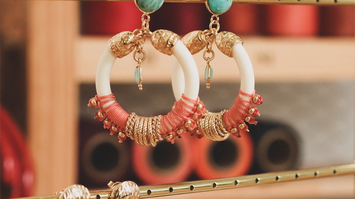 Micro macrame amazonite earrings : Step 6 Micro macrame amazonite earrings : Step 6