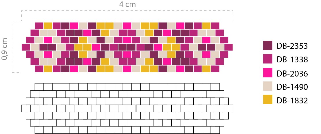 Schema  Miyuki Mini Bracelet in Fuchsia Peyote