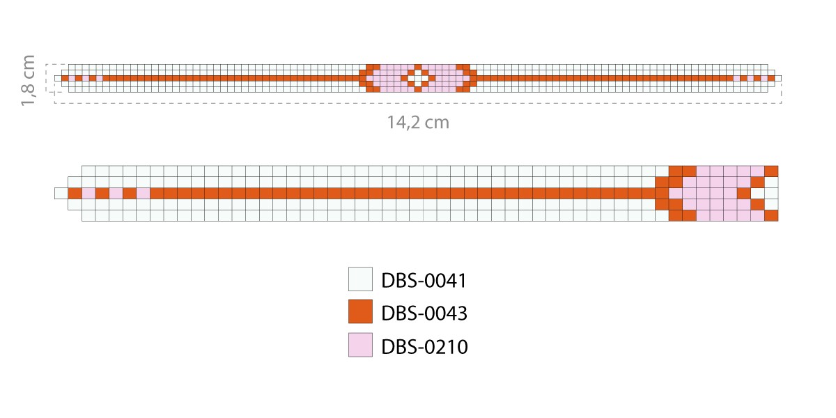 Schema Bracelet Miyuki delicas 15/0 on loom Schema Bracelet Miyuki delicas 15/0 on loom