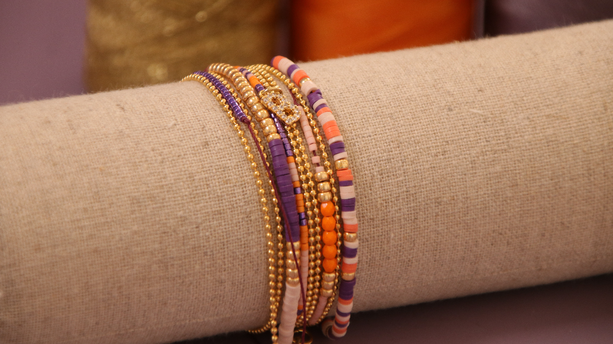 Schema  DIY Multi Row Bracelet for beginners with Heishi and Linhasita